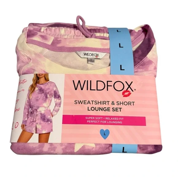 Wildfox Sweatshirt & Short Lounge Set In Tie Dye Stars ✨2️⃣ - Picture 8 of 10